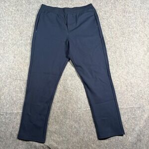 Greg Norman Women's Golf Pants Size 36/32 Pull-On Navy Blue Side-Zip Pockets